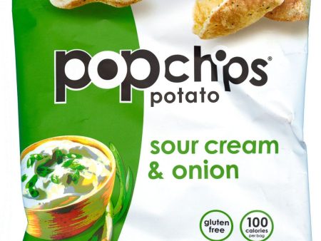 Popchips Potato Chips, Sour Cream and Onion, 0.8 Ounce Online Hot Sale