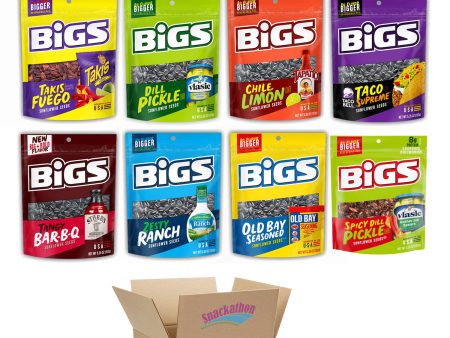 BIGS Sunflower Seeds Variety Pack, 8 Flavors, 5.35 Ounce Each, 1 Bag per Flavor For Discount