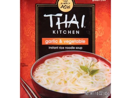 (12 Pack)Thai Kitchen Gluten Free Garlic & Vegetable Instant Rice Noodle Soup, 1.6 oz. For Cheap