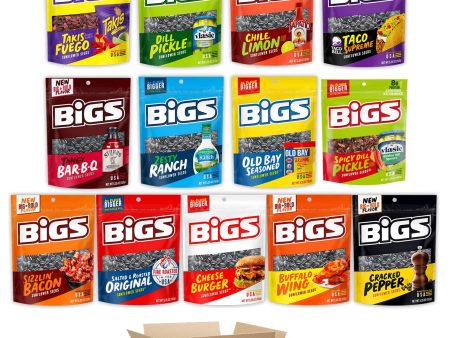 BIGS Sunflower Seeds Variety Pack, 13 Flavors, 5.35 Ounce Each, 1 Bag per Flavor Online now