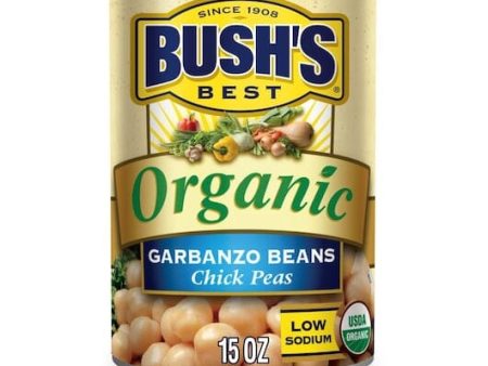 Bush s Best Organic Garbanzo Beans-Chick Peas, 15 Ounce Supply