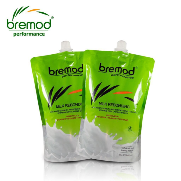 Bremod Milk Rebonding Hair Straightening Set (A) + (B) - 1250ml+1250ml Supply