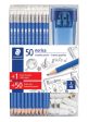 Staedtler Pencils Norica Graphite HB2 Graphic 101 Piece 50 Pencils + 1 Pencil Sharpener + 50 Eraser Caps HB For Sale