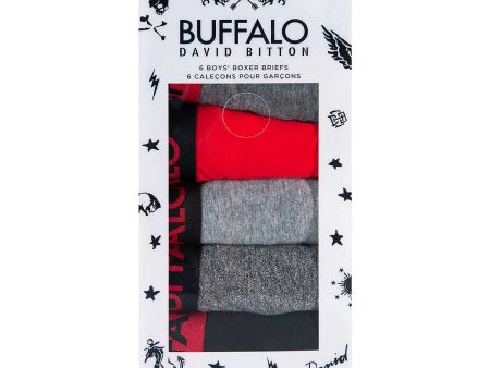 Buffalo Men Boy s Boxer Cotton Briefs, Underwear Comfort ,Stretchy Waistband, Breathable 6-pack Assorted Multipack Online now