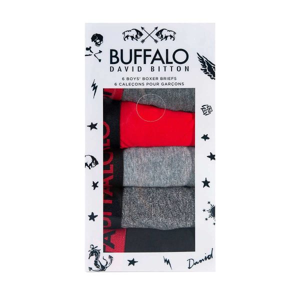 Buffalo Men Boy s Boxer Cotton Briefs, Underwear Comfort ,Stretchy Waistband, Breathable 6-pack Assorted Multipack Online now