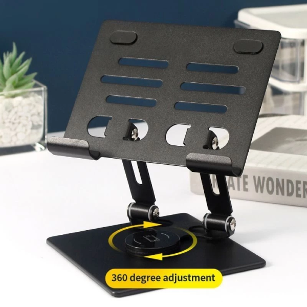 Metal Adjustable Tablet Holder With 360 Rotatable Black - A812 Supply