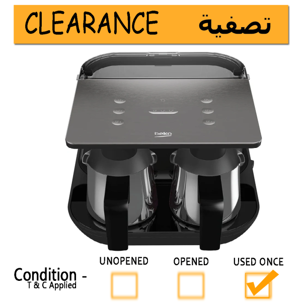 Beko TKM 8961, Turkish Coffee Machine, Removable 1.5L Water Tank Turkish Coffee Machine With 2 Cups -- clearance Online now