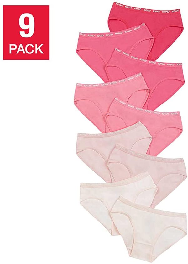 Buffalo Girls Bikini Cotton Brief Panties Seamless Underwear 9-pack Sale