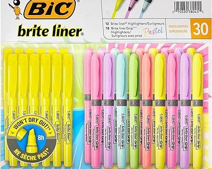 BIC Brite Liner Highlighters Pack Of 30 For Sale