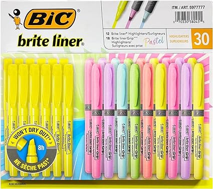 BIC Brite Liner Highlighters Pack Of 30 For Sale