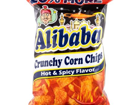 Alibaba Crunchy Corn Chips Hot & Spicy Flavor - 120g Discount