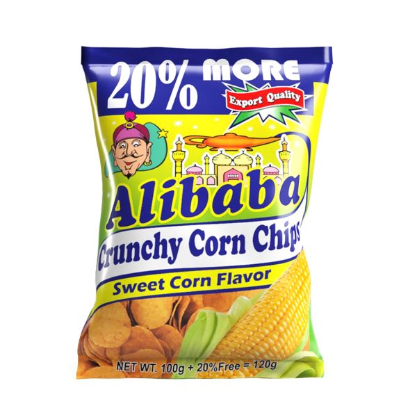 Alibaba Crunchy Corn Chips Sweet Corn Flavor - 120g For Cheap