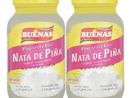 BUENAS Nata De Pina Pineapple Gel in Syrup 340g × 2 Pcs (Offer) Discount