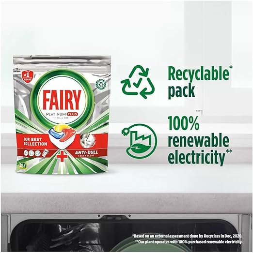 Fairy Platinum Plus All-in-One Dishwasher Tablets, Lemon, 77 Tablets, Fairy s Best Tough Food Cleaning Anti-dull Technology For Sale