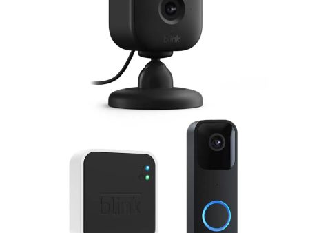 Blink Video Doorbell & Sync Module in Black + Blink Mini 2 Cam in Black Online Sale