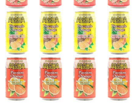 Aloha Maid Drinks, Orange Variety Pack, 3 Flavors, 4 Cans per Flavor, Total 12 Cans Online now