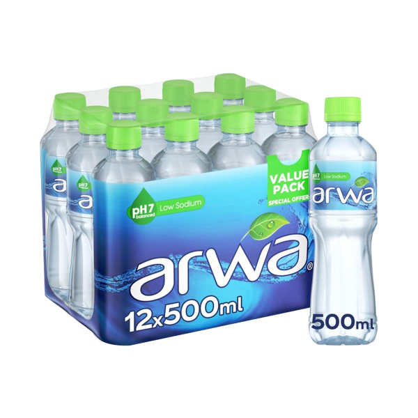 Arwa Drinking Water Low Sodium PH7 Balanced 12 x 500ml on Sale