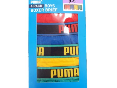 Puma Boy s Boxer Brief-Colors: Red Blue Yellow Green- Pack of 4 Supply