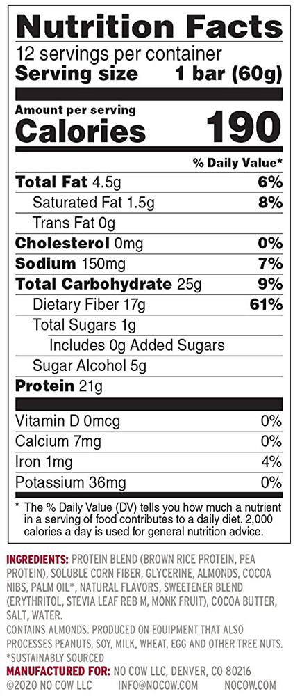 No Cow Plant Based Protein Bars For Discount