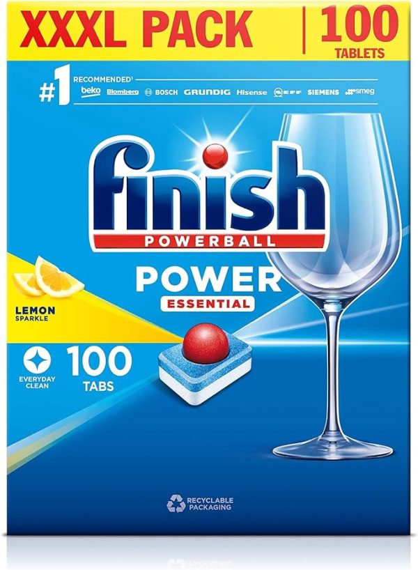 Finish Dishwasher Tablets All In 1 Powerball XXXL Lemon, 100 Tablets For Cheap