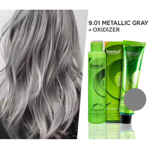 Bremod Performance 9.01 Metallic Gray Hair Color With Oxidizer Online Sale