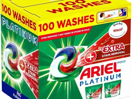 Ariel Platinum Washing Pods 100 Washes 2320G +Extra Stain Removal On top Sale