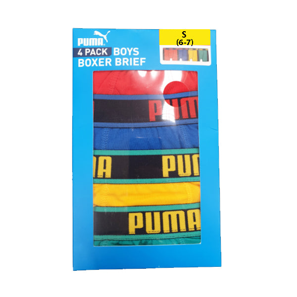 Puma Boy s Boxer Brief-Colors: Red Blue Yellow Green- Pack of 4 Supply