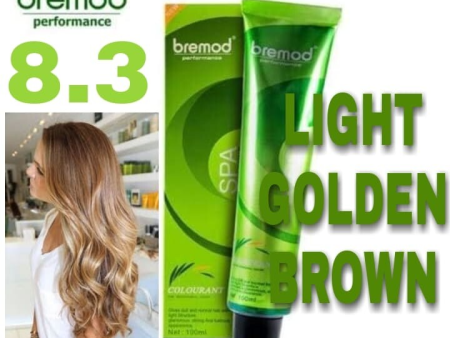 Bremod Performance 8.3 Light Golden Brown Hair Color  - 100ml Online now