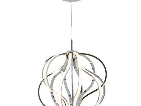 Artika Meridian 30W LED Modern Pendant Light Fixture, Chrome - Ideal For Dining Room, Kitchen Island Light, 2100 Lumens, 3000 Kelvin, No Bulb Required For Sale