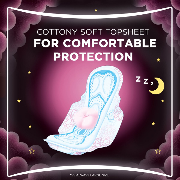 Always Breathable Soft Maxi Thick Night Sanitary Pads With Wings - 7 Pcs For Sale