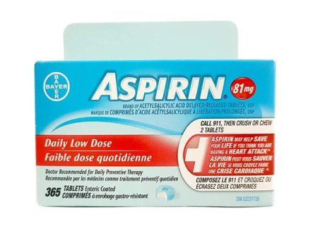 Aspirin Low Dose 81mg Enteric Coated Tablets 365 Count Cheap