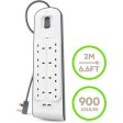 Belkin 8Port Power Extension Strip, 8 Way, 8 Plug Surge Protection Lead, 2Port 2.4A USB Charging Port (2m Cable). Hot on Sale