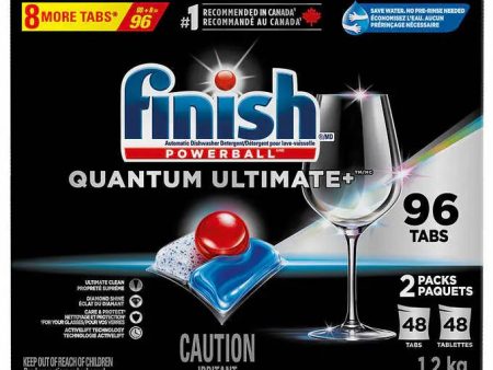 Finish Powerball Quantum Ultimate Plus Automatic Dishwasher Detergent - 96 Tabs, 1.2kg Discount