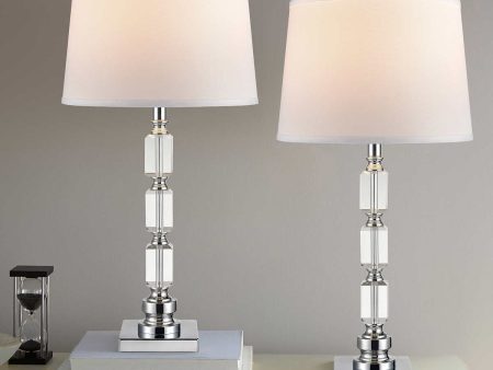 Bridgeport Designs 2-pack Crystal Table Lamp Set – Silver Online now