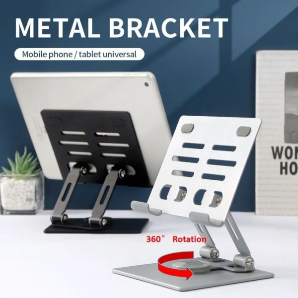 Metal Adjustable Tablet Holder With 360 Rotatable Black - A812 Supply