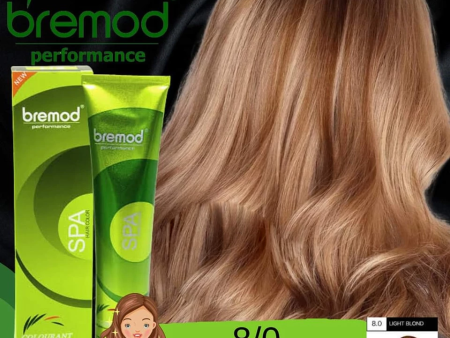 Bremod Performance 8.0 Light Blond Hair Color - 100ml Supply