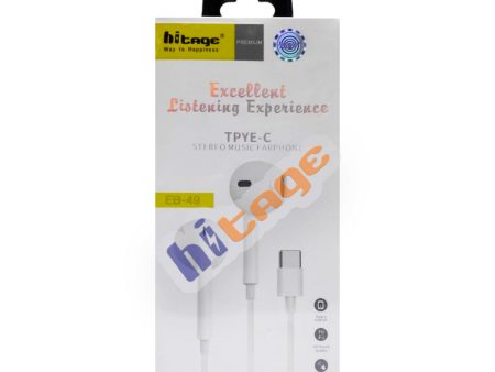 Hitage Type-C Wired Headphone EB-49 Supply