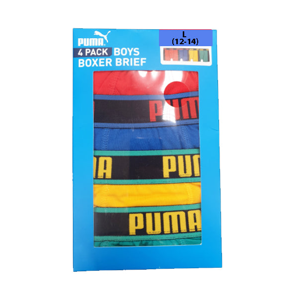 Puma Boy s Boxer Brief-Colors: Red Blue Yellow Green- Pack of 4 Supply