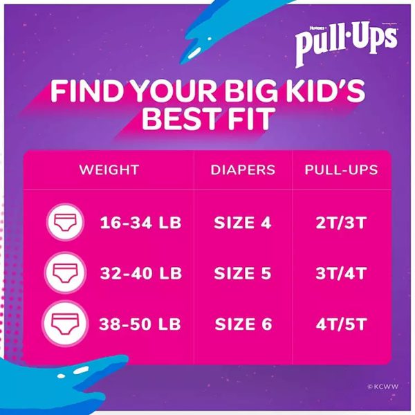 Huggies Pull-Ups Plus, Girls Training Pants 4T-5T (38-50 lb 17-23 kg) (102 Count, 4T-5T) Discount