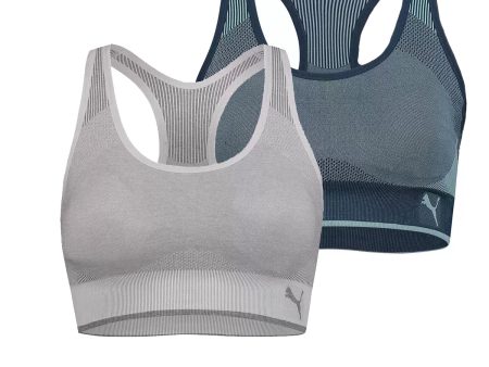 Puma Performance Sprots Bra- Active Support - 2 Pack- White & Blue Sale