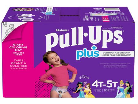 Huggies Pull-Ups Plus, Girls Training Pants 4T-5T (38-50 lb 17-23 kg) (102 Count, 4T-5T) Discount