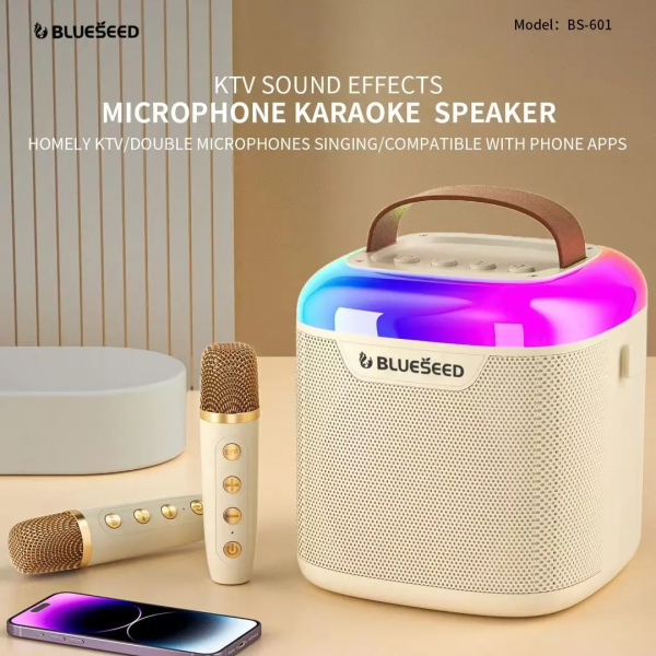 Blueseed Portable Karaoke Speaker With Two Microphone BS-601 For Discount