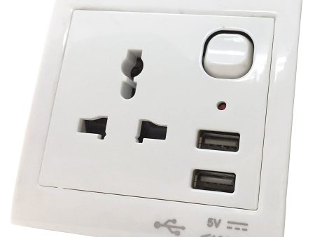 USB Wall Socket with Dual USB Charging Port Wall Charger 5V- 1000mA,2000mA (White). Discount