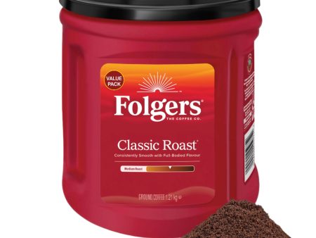 Folgers Classic Roast Ground Coffee, Rich Pure Taste (1.21Kg) Online now