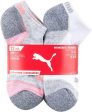 Puma Womens Low Cut Cushioned Socks 12-Pack, White-Pink, 9-11 Online Sale