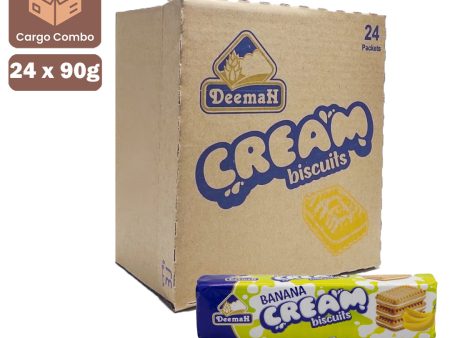 Banana Cream Biscuits Deemah (24 Packets x 90g) Online