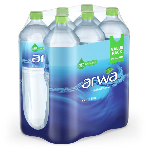 Arwa Drinking Water Low Sodium PH7 Balanced 6 x 1.5L For Discount