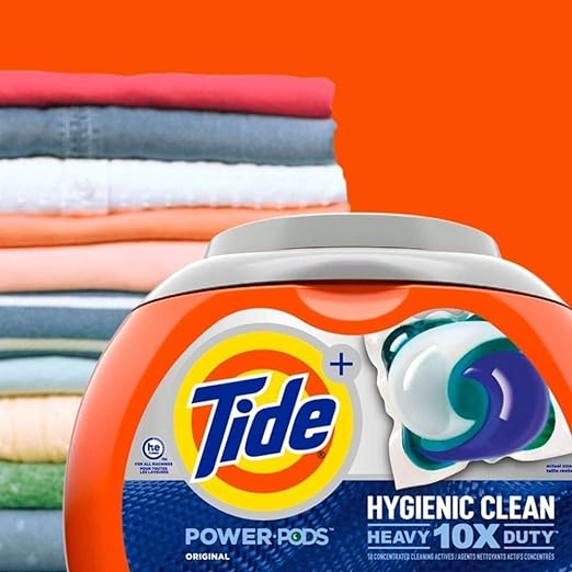 Tide Hygienic Clean Heavy 10x Duty Power PODS Laundry Detergent Pacs, Original, 76 count, For Visible and Invisible Dirt, 3.67kg Fashion