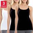 Body Bleu Women s Cami With Bralette Shelf Bra Cotton Undershirts Adjustable straps 3-pack For Discount