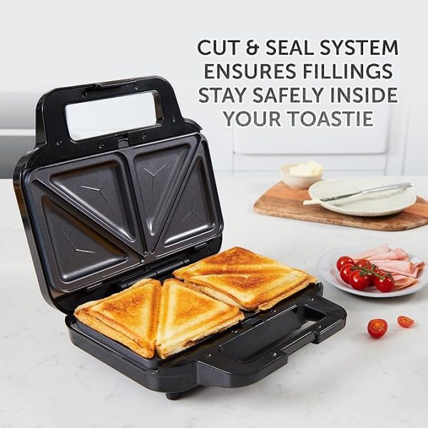 Breville 3-in-1 Ultimate Snack Maker | Deep Fill Toastie Maker, Waffle Maker & Panini Press | Removable Non-Stick Plates | Black & Stainless Steel [VST098] -- clearance Sale